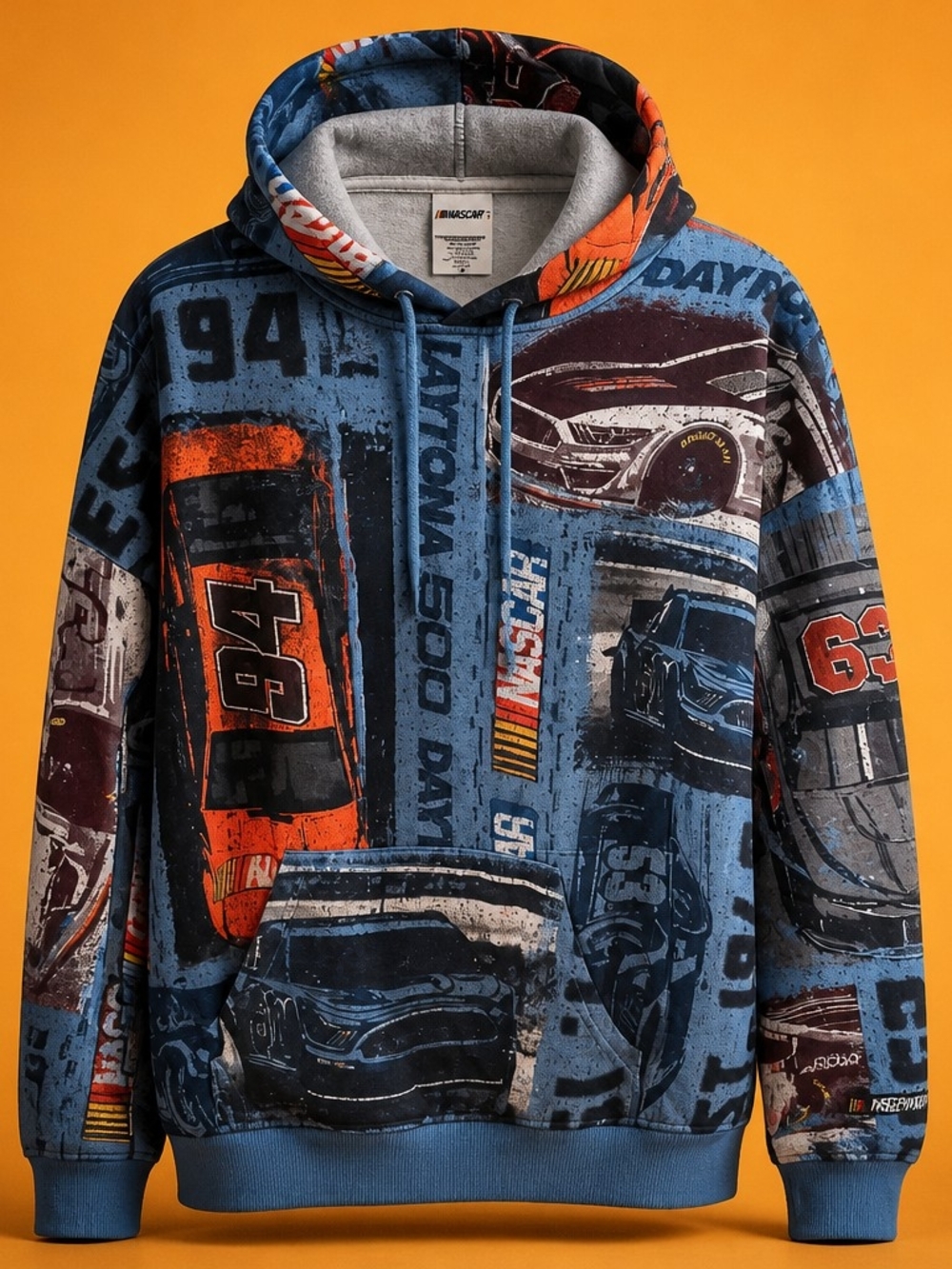 NASCAR Daytona 500 Mens 3X All Over Print Graphic Pullover Racing Hoodie 5056